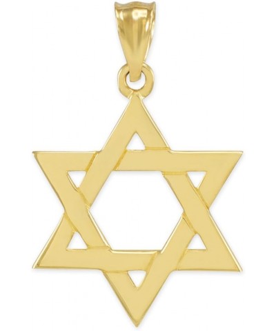 Solid 10k Yellow Gold Traditional Jewish Star of David Charm Pendant Large $64.50 Pendants