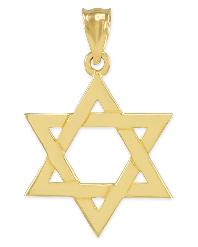 Solid 10k Yellow Gold Traditional Jewish Star of David Charm Pendant Large $64.50 Pendants