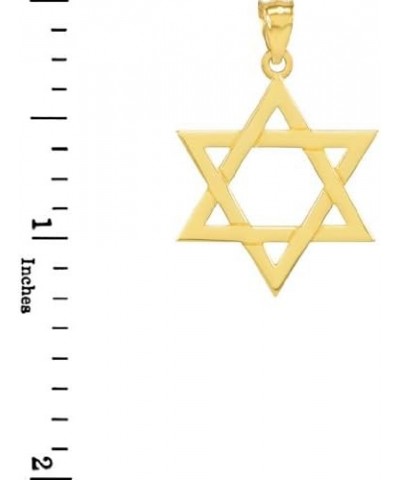 Solid 10k Yellow Gold Traditional Jewish Star of David Charm Pendant Large $64.50 Pendants