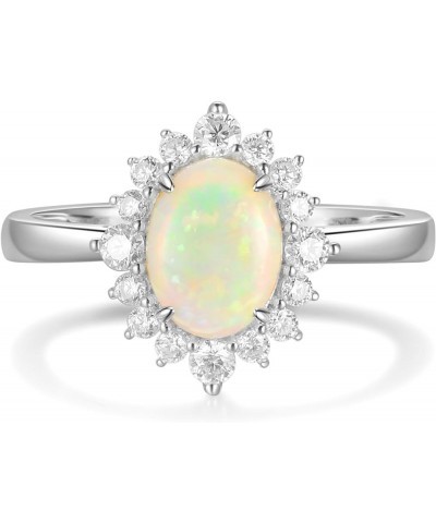 10K 14K 18K Gold Opal Rings for Women Engrave Name Size 4 to 12 Anniversary Birthday Jewelry Gifts for Her 3-Style $68.80 Rings