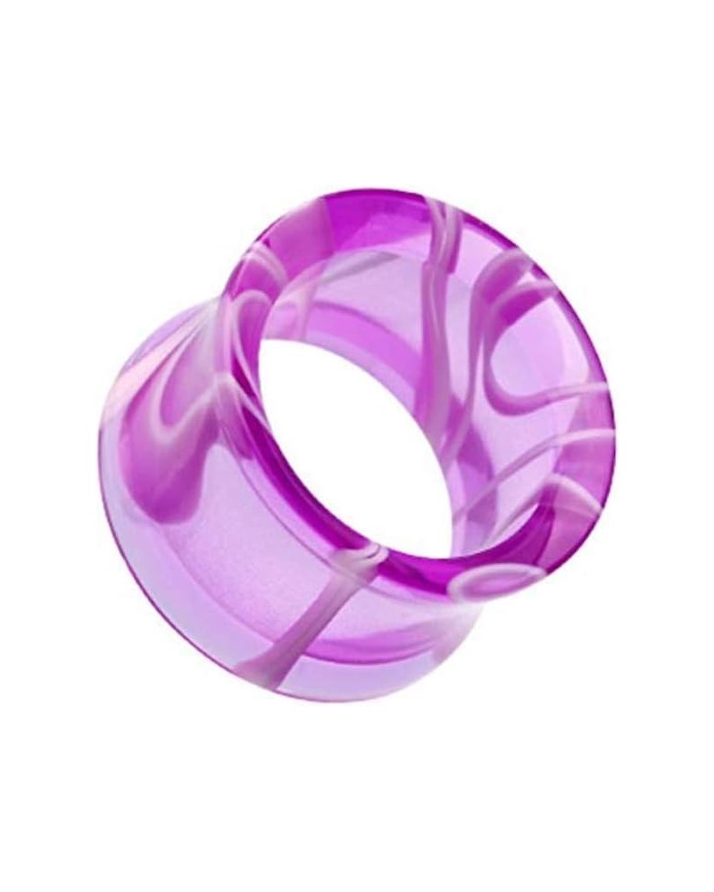 Marble Swirl Acrylic Double Flared Ear Gauge Tunnel Plug 6 GA (4mm), Purple $9.68 Body Jewelry