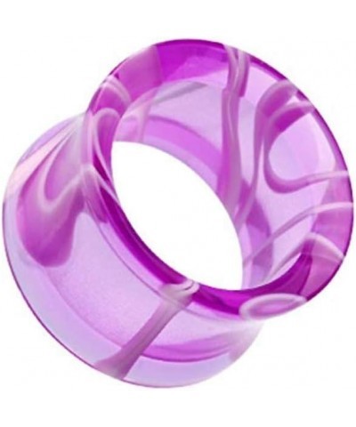 Marble Swirl Acrylic Double Flared Ear Gauge Tunnel Plug 6 GA (4mm), Purple $9.68 Body Jewelry