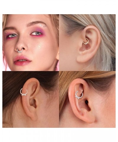 18G 16G Septum Daith Jewelry Triple Stacked Septum Nose Rings Surgical Steel Daith Conch Helix Cartilage Lobe Piercing Jewelr...