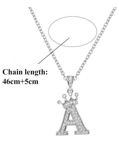 Y- Pendant Necklace Choker Necklaces for Women Crown 26 English Letters Full Diamond Pendant Necklace For Women P $5.46 Neckl...