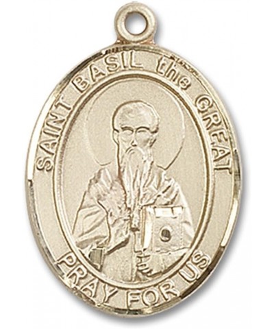 14 Karat Gold Catholic Patron Saint Medal Pendant, 1 Inch Saint Basil the Great $568.63 Necklaces