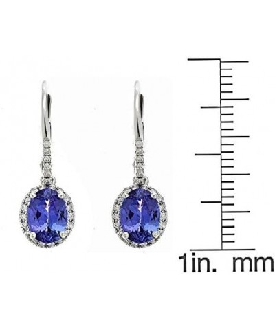 14k White Gold Genuine Tanzanite Diamond (SI1) Drop Earring for Women $225.20 Earrings