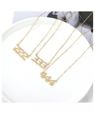 Angel Number Necklace Gold Plated Cubic Zirconia 111 222 333 444 555 666 777 888 999 Necklace Numerology Jewelry Gold555 $11....