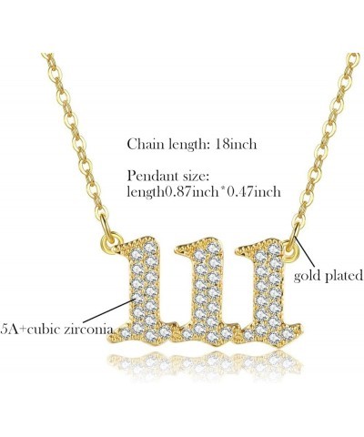 Angel Number Necklace Gold Plated Cubic Zirconia 111 222 333 444 555 666 777 888 999 Necklace Numerology Jewelry Gold555 $11....