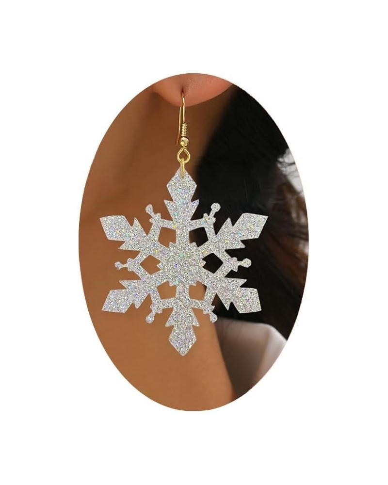 Snowflake Earrings for Women,Silver Snowflake Dangle Earrings,Hypoallergenic Earrings Christmas Jewelry for Women Style_3 $8....