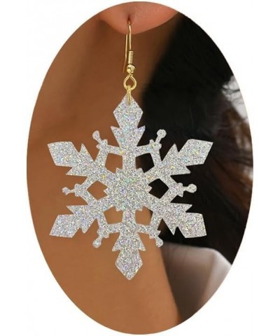 Snowflake Earrings for Women,Silver Snowflake Dangle Earrings,Hypoallergenic Earrings Christmas Jewelry for Women Style_3 $8....