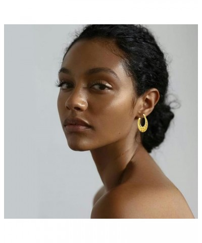 Gold Filigree Earrings for Women | 18K Gold Plated Hollow Out Link Mesh Braided Filigree Hoop Earrings 5 $8.09 Earrings