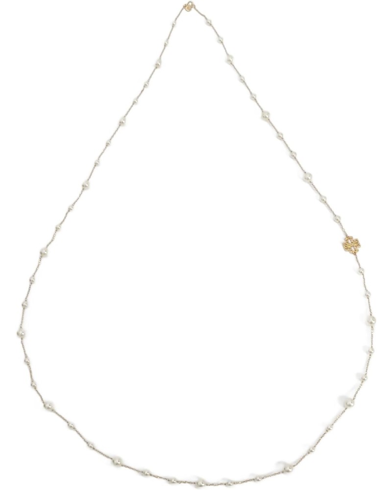 86973 Britten Rolled Brass Pearl Women's Long Statement Necklace $44.04 Necklaces