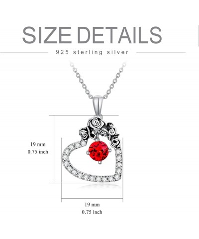 Heart Necklaces for Women 925 Sterling Silver Love Heart Pendant Necklace with Austrian Crystal, Christmas Jewelry Gift for H...