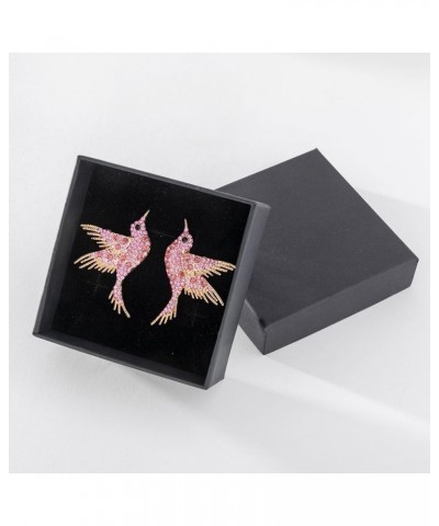 Summer Zinc Alloy Animal Style Rhinestone Hummingbird Women Stud Earrings Purple $5.71 Earrings