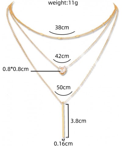 Women's Elegant Gold Layered Necklace Fashionable Choke Loop Long Necklace Layered Jewelry Necklace Layered gold-8 $8.99 Neck...