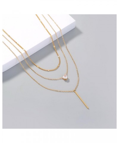 Women's Elegant Gold Layered Necklace Fashionable Choke Loop Long Necklace Layered Jewelry Necklace Layered gold-8 $8.99 Neck...