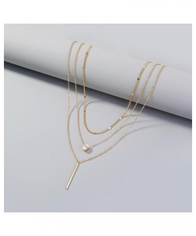 Women's Elegant Gold Layered Necklace Fashionable Choke Loop Long Necklace Layered Jewelry Necklace Layered gold-8 $8.99 Neck...