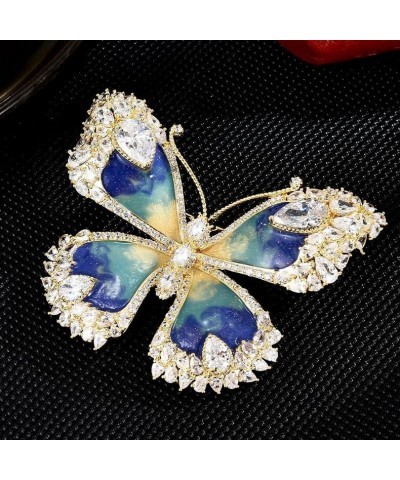 Butterfly Brooch for women Crystal Anti-Light Autumn and Winter Clothing Accessories pin Jewelry Gift Style3-Butterfly $19.14...