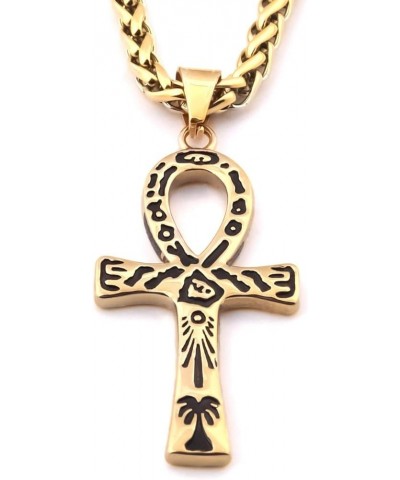 Ankh Egypt Necklace 18K Gold Plated Stainless Steel Pendant Egyptian Jewelry Life Symbol Amulet Accessory Meaningful Gift For...