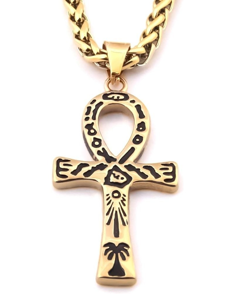 Ankh Egypt Necklace 18K Gold Plated Stainless Steel Pendant Egyptian Jewelry Life Symbol Amulet Accessory Meaningful Gift For...