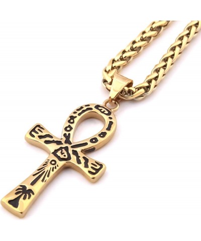 Ankh Egypt Necklace 18K Gold Plated Stainless Steel Pendant Egyptian Jewelry Life Symbol Amulet Accessory Meaningful Gift For...