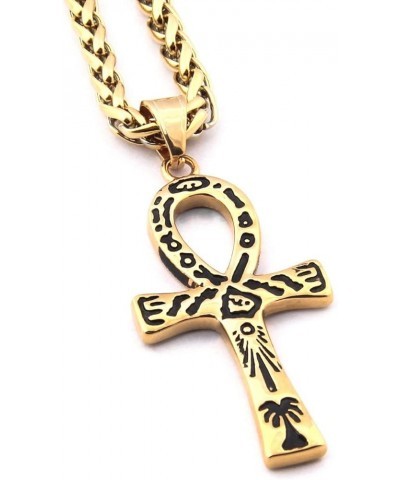 Ankh Egypt Necklace 18K Gold Plated Stainless Steel Pendant Egyptian Jewelry Life Symbol Amulet Accessory Meaningful Gift For...