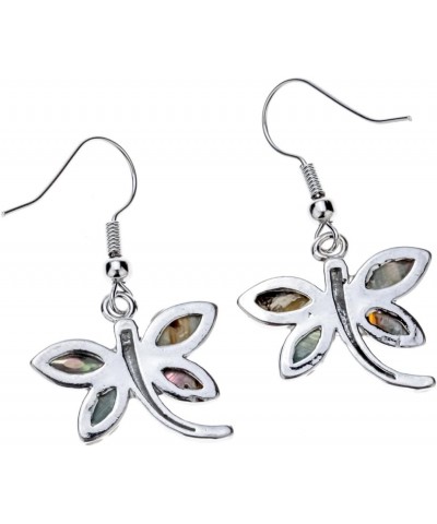 Jewelry Women Lovely Dragonfly Natural Abalone Shell Dangle Earrings (Green) $8.39 Earrings