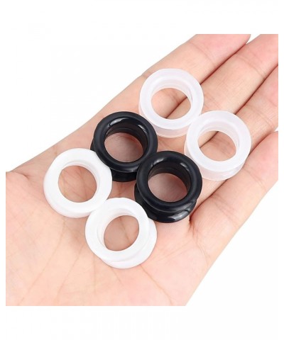 2PCS-6PCS Black Clear White Thick Silicone Tunnels Flexible Ear Skin Hollow Gauges for Ear Piercing 4g-1 inch 3 pairs 7/8"(22...