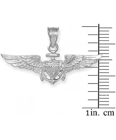 Solid 925 Sterling Silver US Naval Aviator Wings Pendant Necklace, 18 $18.05 Necklaces