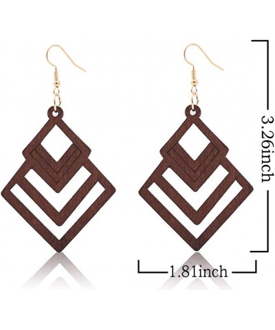 2 Pair African Drop Earings Lightweight Sculpture Wooden Dangle Earrings Ethnic Style for Women Bohemia Style Earrings Brown ...