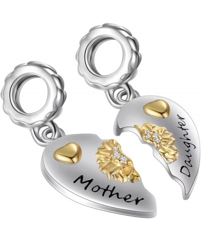 Mother Daughter Sister Heart Split Crystal Charm Bead Set for Pandroa Bracelet Mother Daughter 3 $10.02 Bracelets