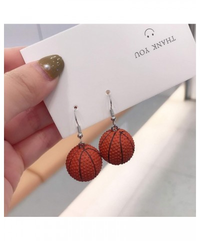 Lovely Basketball Soccer Football Dangle Earrings Resin Tool Imitate Sport Jewelry for Women Girls Fans Basketball $6.95 Earr...