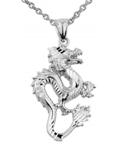 Chinese Dragon Sterling Silver Charm Pendant Necklace 20.0 Inches $23.21 Necklaces