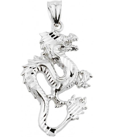 Chinese Dragon Sterling Silver Charm Pendant Necklace 20.0 Inches $23.21 Necklaces