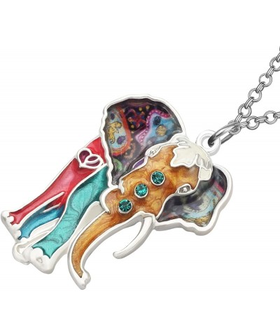 Enamel Alloy Cute Elephant Necklace Animals Pendant Novelty Jewelry Gifts for Women Girls Charms Multicolour $8.31 Necklaces