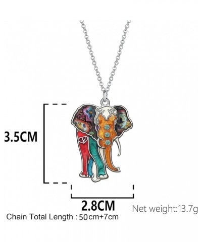 Enamel Alloy Cute Elephant Necklace Animals Pendant Novelty Jewelry Gifts for Women Girls Charms Multicolour $8.31 Necklaces