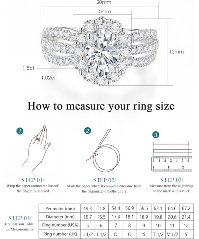 Moissanite Solitaire Engagement Ring for Women,D Color VVS1 Lab Created Simulated Diamond Wedding Band S925 Sterling Silver w...