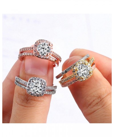 3PCS Wedding Band Ring For Women - Vintage Unique Exquisite Luxury Temperament Stackable Zirconia Diamond Ring Valentine Birt...