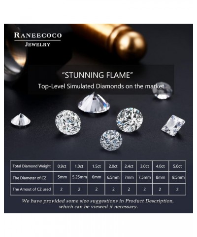 STUNNING FLAME" 18K Gold Plated Silver Brilliant Cut Simulated Diamond Cubic Zirconia Stud Earrings 4.0 carats 14k Gold Post ...