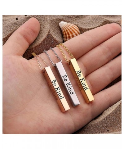 Be Kind of A Bitch - 3D Engraving Vertical Bar Necklace, Personalized Stainless Steel Inspiration Necklace, Encouragement Man...