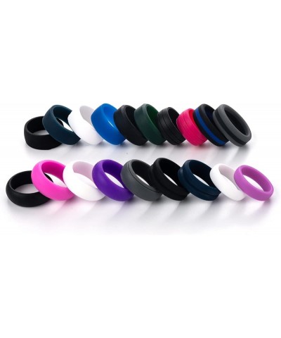 SHNIAN Classic Flat Micro Arc Silicone Rings His and Hers Sun and Moon Matching Rings Couples Rings Comfortable Fit Custom En...