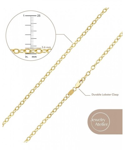 Gold Chain Necklace Collection for Women and Men - Box, Clip & Cable 22 Inches Cable (3.6mm) $16.40 Necklaces