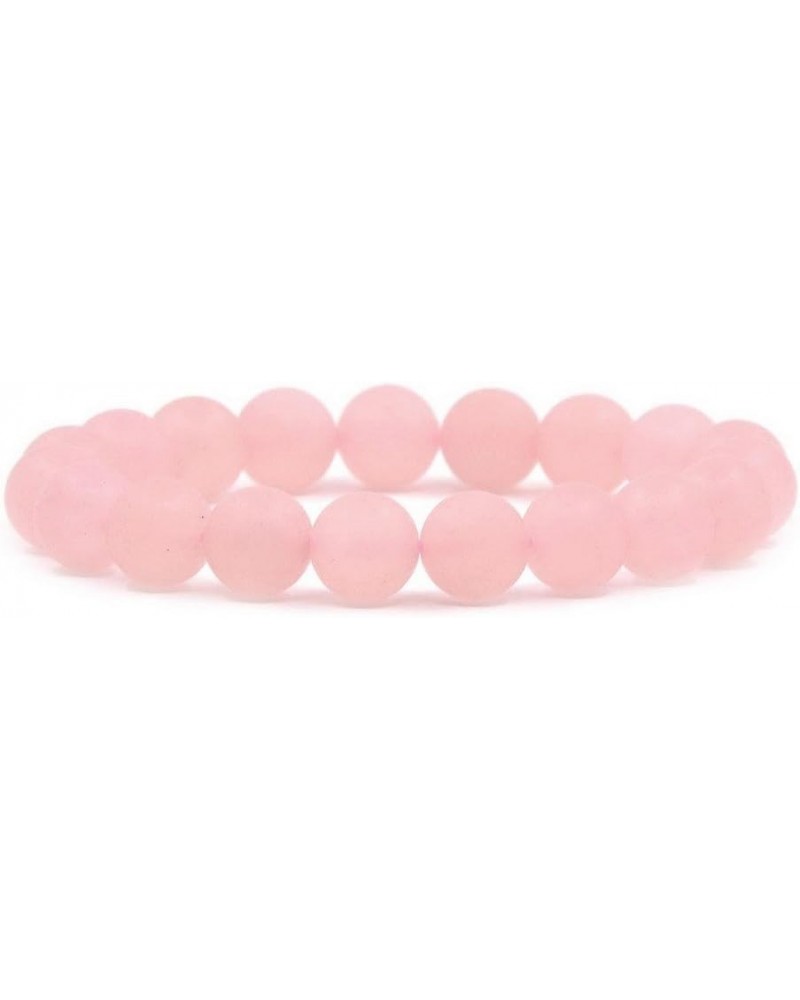 Gemstone Crystals Chakra Beads Bracelet Reiki Crystal Healing 10mm Round Stretchable Bracelet for Her Gift Matte Rose Quartz ...