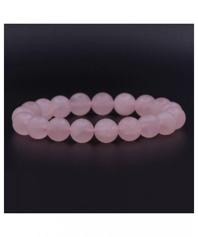 Gemstone Crystals Chakra Beads Bracelet Reiki Crystal Healing 10mm Round Stretchable Bracelet for Her Gift Matte Rose Quartz ...