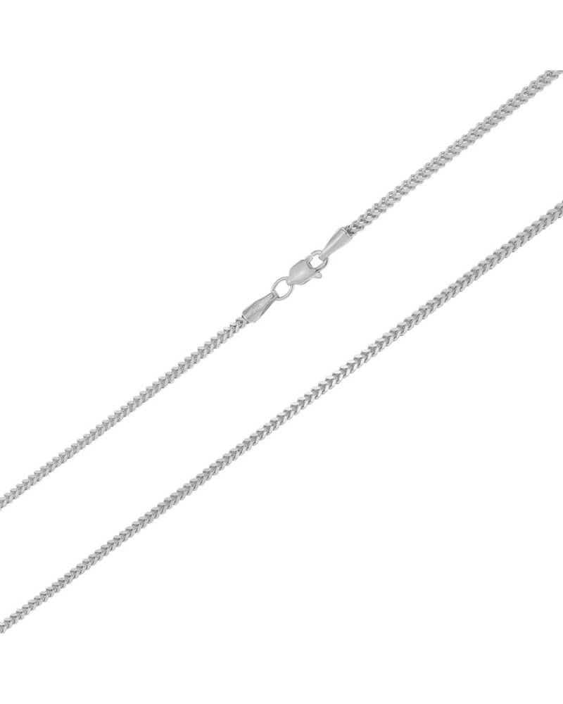 10k White Gold 2mm Franco Chain Box Square Wheat Pendant Necklace, Mens Womens Jewelry 16" 18" 20" 22" 24" 26 18 $99.71 Neckl...