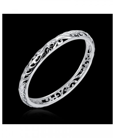 Handmade Bracelet for Women 925 Sterling Silver Open Bangle Bracelet with Gift Box Valentine's Day Gift Pattern 8 $11.96 Brac...