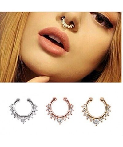 16pcs Fake Nose Rings Hoop Stainless Steel Faux Fake Lip Ear Nose Septum Ring Non-Pierced Clip On Nose Hoop Rings $6.71 Body ...