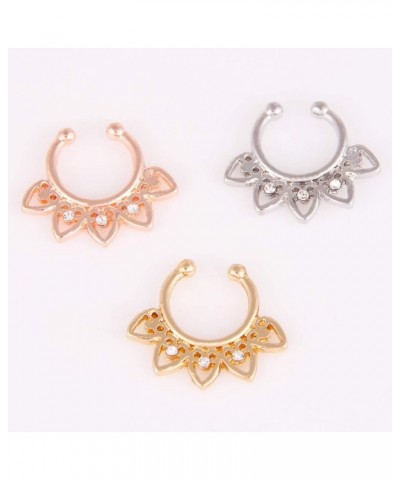 16pcs Fake Nose Rings Hoop Stainless Steel Faux Fake Lip Ear Nose Septum Ring Non-Pierced Clip On Nose Hoop Rings $6.71 Body ...