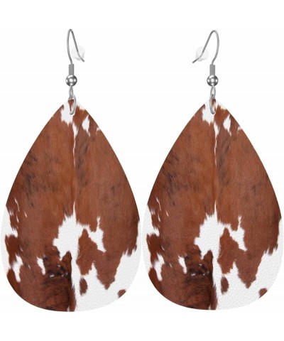 Leather Earrings for Women Teardrop Double-Sided Dangle Lightweight Girls Leaf Earrings Military Camouflage 1 $7.19 Earrings