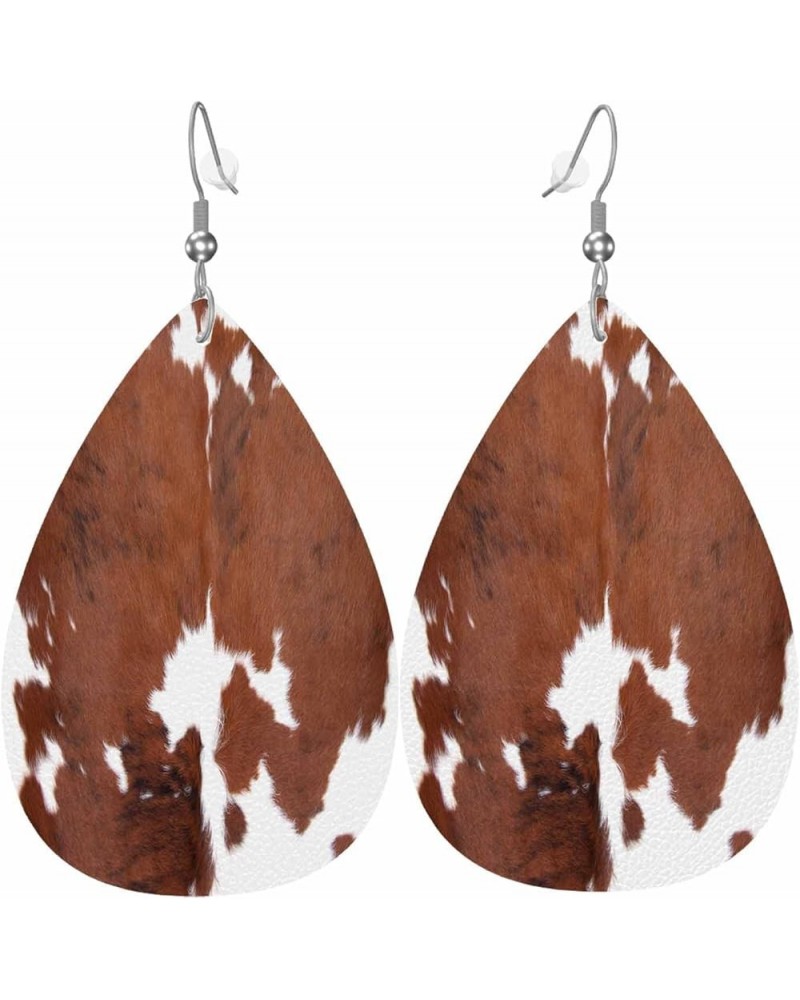 Leather Earrings for Women Teardrop Double-Sided Dangle Lightweight Girls Leaf Earrings Military Camouflage 1 $7.19 Earrings